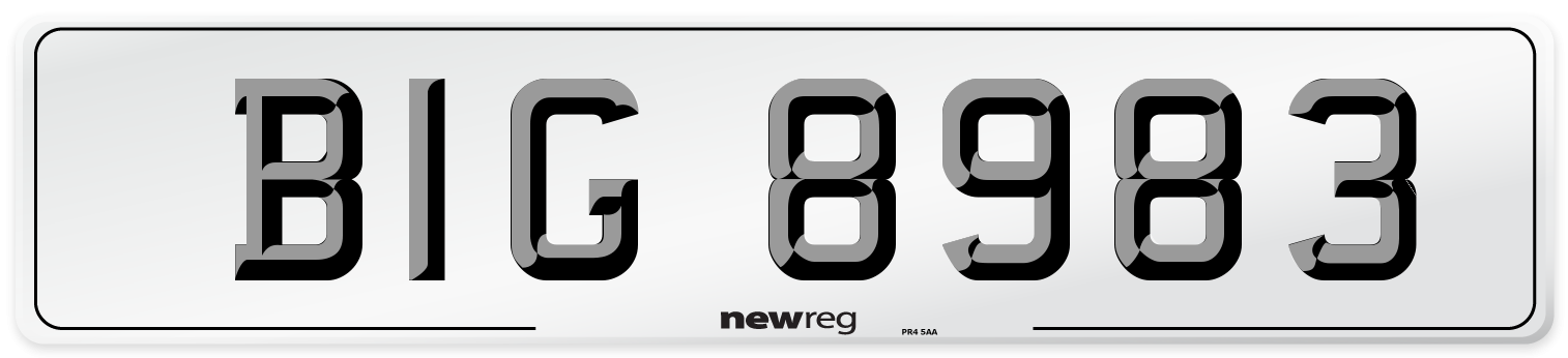 BIG 8983 Number Plate from New Reg